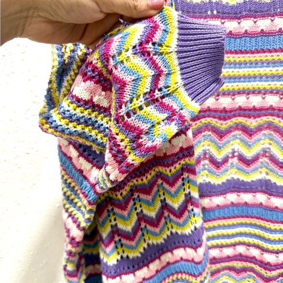 Jessica Simpson paisley purple combo Multicolor Zigzag kimono Cardigan S/M - Picture 9 of 9